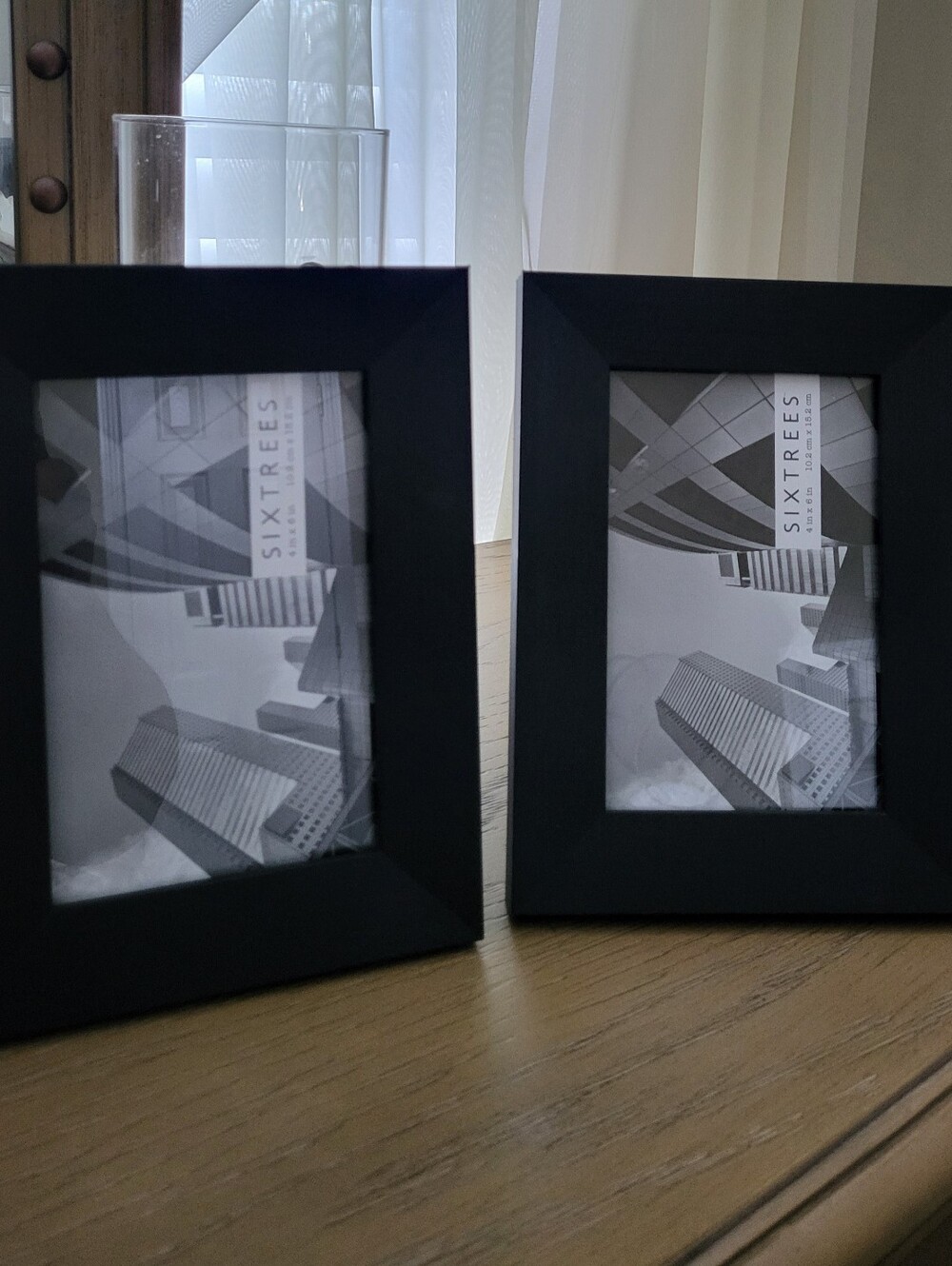 Sixtrees Geometric Black Picture Frames Set of 2 Size 4x6